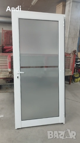 Алуминиевa вратa с касa, бяла - стъкло дясна 101/219см, снимка 13 - Дограми - 53427652