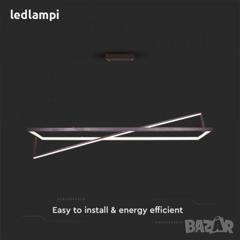 LED Полилей 45W Черен Димиране Топло Бяла Светлина, снимка 3 - Полилеи - 41120224