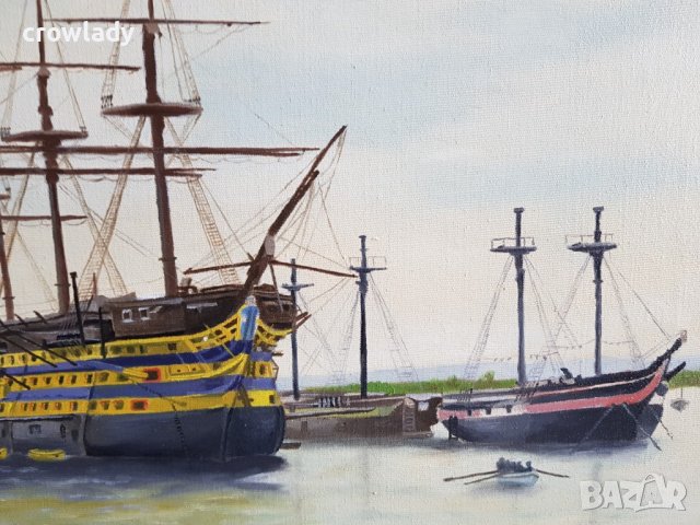 Картина Неустрашим от Карибски пирати англиски кораб маслени бои, снимка 4 - Картини - 44431740