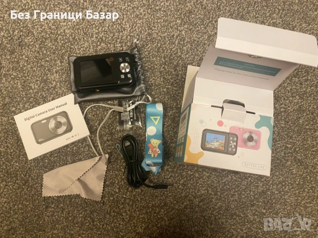 Нов детски Компактен фотоапарат 44MP 16X зум със светкавица + аксесоари, снимка 2 - Фотоапарати - 53739647