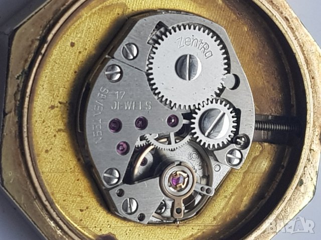 Дамски позлатен  механичен часовник Zentra 17 jewels, снимка 6 - Дамски - 35784808