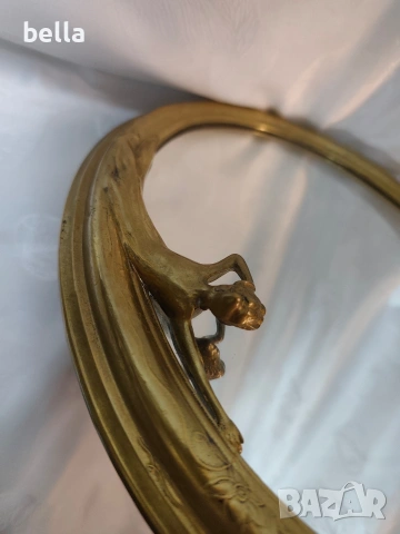 Антикварно настолно огледало с оглеждаща се жена, снимка 6 - Антикварни и старинни предмети - 53836175