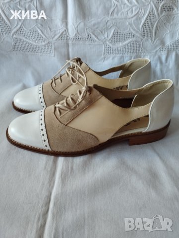 ЕСТЕСТВЕНА КОЖА денди стил, дамски елегантни обувки, снимка 4 - Дамски елегантни обувки - 39381438