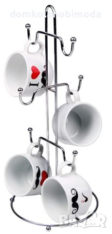 Поставка за 6 чаши, Мeтална.15x34cm