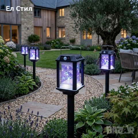 Градинска индукционна соларна лампа, снимка 2 - Соларни лампи - 53804434