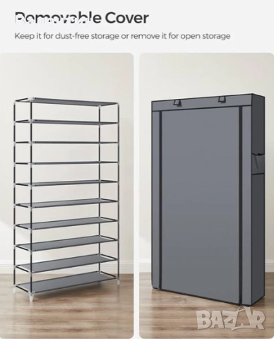 10 етажен органайзер за обувки с покривало, снимка 7 - Други стоки за дома - 52489349