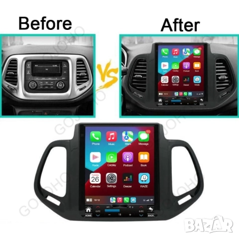 Мултимедия за Jeep Compass 2017,  9.7" тип TESLA, вертикална Навигация, 2DIN, плеър, стил Тесла, снимка 4 - Аксесоари и консумативи - 52028632