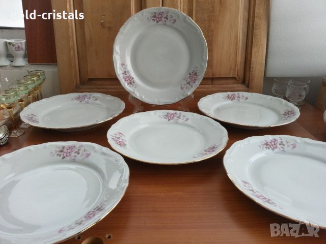 Стар български порцелан чинии плитки, снимка 4 - Антикварни и старинни предмети - 33962258