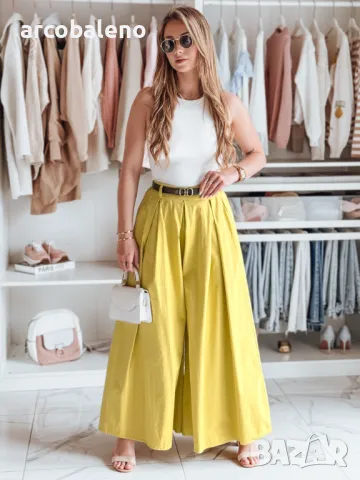 Дамска пола-панталон с колан FLOWES, 3цвята , снимка 6 - Панталони - 49611726