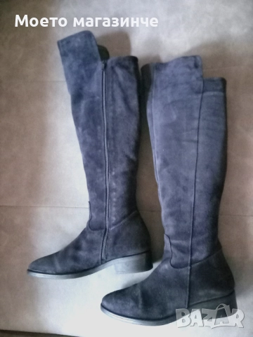 Дамски велурени чизми (ботуши) Gido – тъмносини, № 38, снимка 6 - Дамски ботуши - 52113639