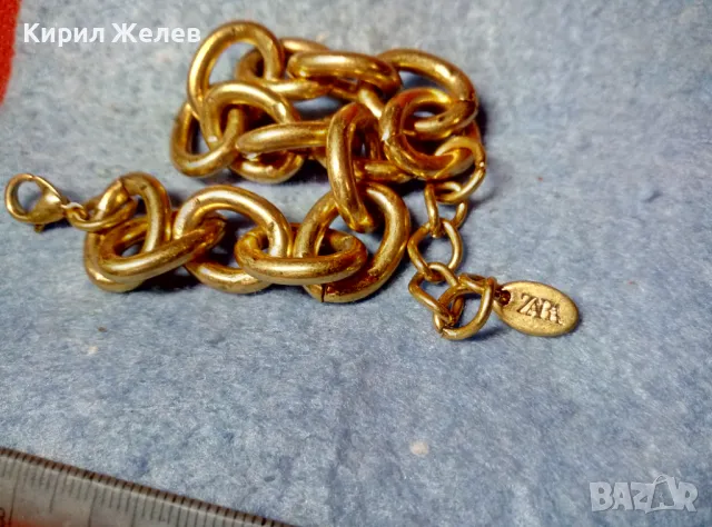 МАРКОВА СТИЛНА ПОЗЛАТЕНА ГРИВНА от БЛАГОРОДНА СТОМАНА на ZARA 43458, снимка 2 - Гривни - 47316054