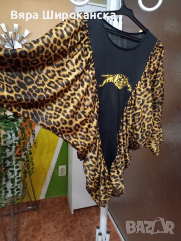 Интересен блузон с тигров принт. Размер: М, L. , снимка 3 - Блузи с дълъг ръкав и пуловери - 40521932