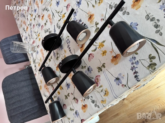 18W LED Тройна Спот Лампа Топло Бяла Светлина Черна, снимка 3 - Лед осветление - 52412289