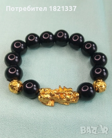 Гривна от мъниста обсидиан, снимка 8 - Гривни - 52349775