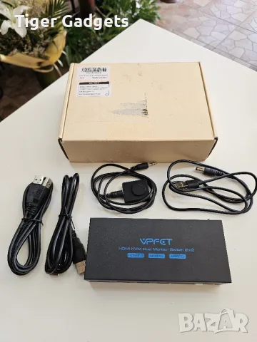 CMSTEDCD SW220S HDMI KVM Switch 2 компютъра / 2 монитора – 4K 60Hz, Dual Monitor, USB 2.0, снимка 9 - Кабели и адаптери - 56081562