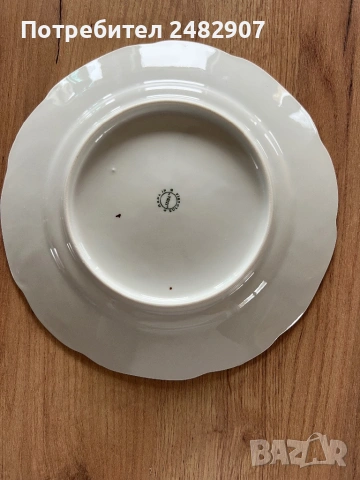 Стара порцеланова чиния - 1 брой, снимка 7 - Чинии - 53655890