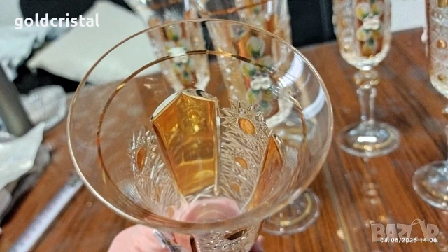 кристални чаши Бохемия , снимка 5 - Антикварни и старинни предмети - 21304482