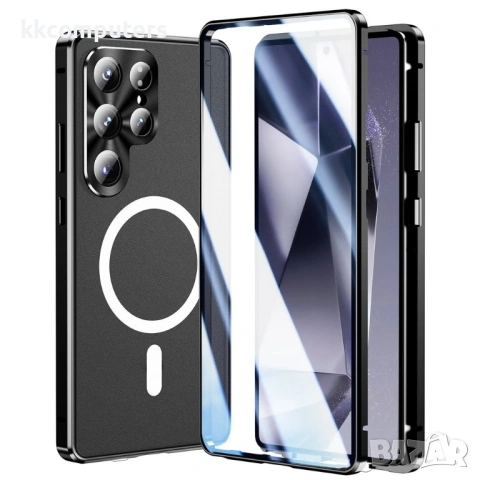 Магнитен калъф за Samsung Galaxy S26 Ultra с метална рамка и закалено стъкло, включен протектор – 5 , снимка 5 - Резервни части за телефони - 53680979