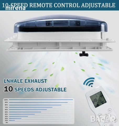ЛЮК Вентилатор за покрива на кемпер, каравана обратим с термостат, снимка 6 - Части - 53844715