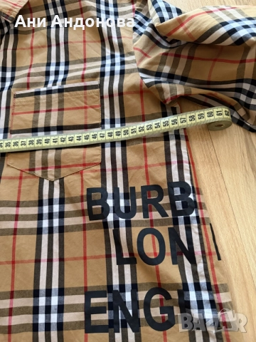 Риза Burberry, къса ризка в светлосиньо, снимка 3 - Ризи - 55876826