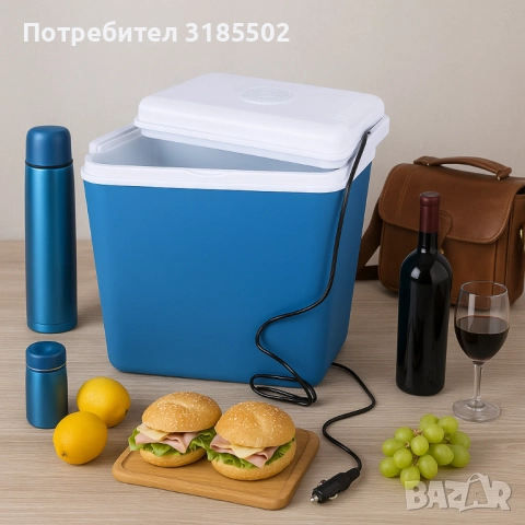 Хладилна кутия Atlantic 10L 12V, активна, синя, снимка 5 - Хладилни чанти - 51457450