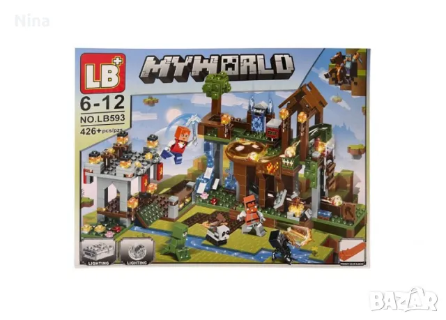 Конструктор LB Minecraft My World LB593, 426 части, със светещи елементи, снимка 1 - Конструктори - 49527501