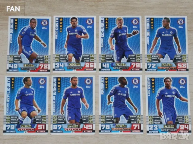 Комплект от 100 бр. футболни карти МАЧ АТАКС от Висшата лига 2014/15 Манчестър Юнайтед, Челси, Сити, снимка 3 - Фен артикули - 49423469