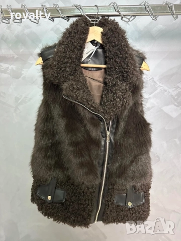 Кафяв Топъл Дамски Елек 