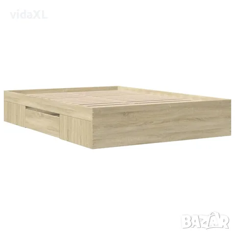 vidaXL Рамка за легло без матрак сонома дъб 140x190 см инженерно дърво, снимка 7 - Спални и легла - 56146884