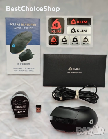 KLIM Blaze Pro презареждаща се безжична геймърска мишка с RGB зарядна станция - нова версия -, снимка 9 - Клавиатури и мишки - 53243441