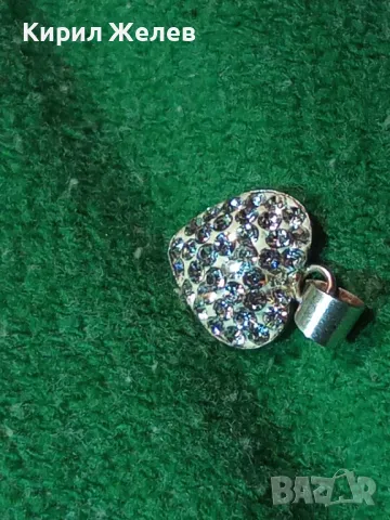 СЪРЦЕВИДЕН СРЕБЪРЕН МЕДАЛЬОН СРЕБРО 925 с БЯЛ ЕМАЙЛ и ИСКРЯЩИ КРИСТАЛИ 46792, снимка 10 - Колиета, медальони, синджири - 46427547