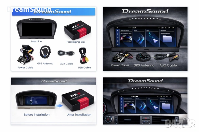 Android Мултимедия за BMW E60 / E90 Carplay AdndroidAuto Gps, снимка 4 - Аксесоари и консумативи - 53479826