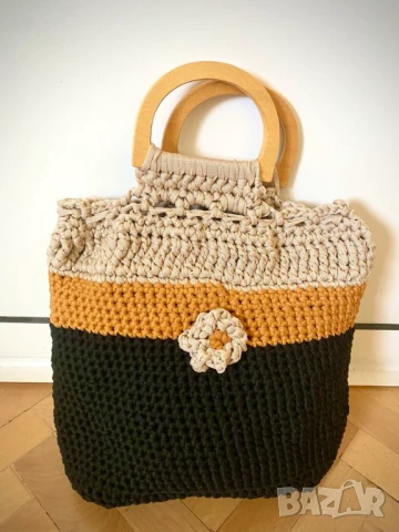 Прекрасни плетени чанти, снимка 3 - Чанти - 50958800