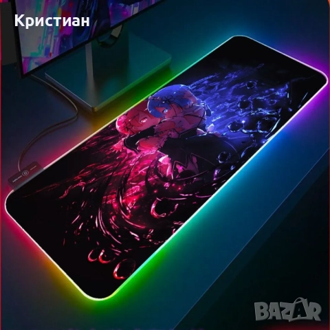 XXL RGB Gaming Mouse Pad • LED Подсветка • Голям Геймърски Пад 80×30 / 90×40 / 100×50, снимка 2 - Клавиатури и мишки - 52414281