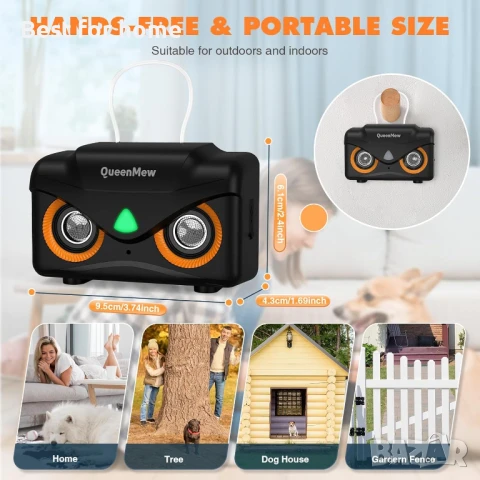 Bubbacare устройство против лай за кучета, обхват 15 м,  3 режима на ултразвуков антилай , снимка 7 - За кучета - 50641586