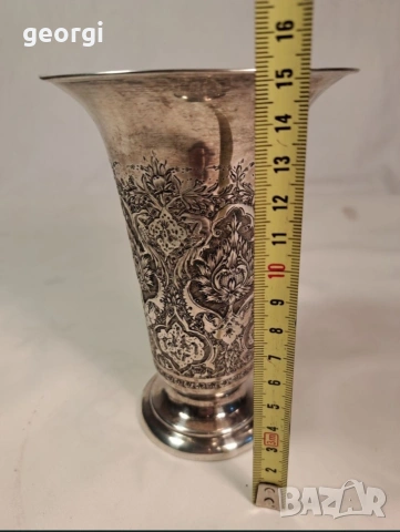 стара сребърна чаша, снимка 11 - Антикварни и старинни предмети - 53088423