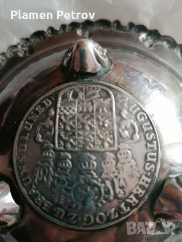 Сребърна чиния , снимка 4 - Антикварни и старинни предмети - 36247558