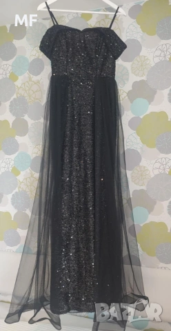 ОФИЦИАЛНА РОКЛЯ С ПАЕТИ И ТЮЛ, снимка 6 - Рокли - 53821066