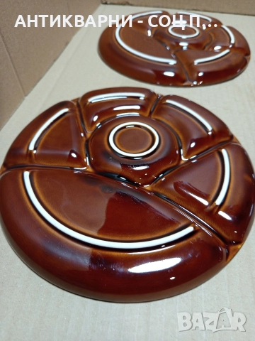 Комплект Стари Керамични Чинии За Фондю. , снимка 6 - Антикварни и старинни предмети - 52930750