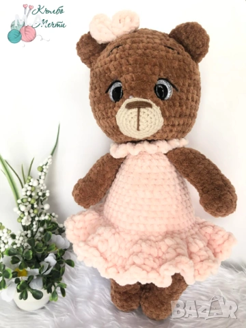 Мече - плетена играчка , снимка 3 - Плюшени играчки - 53415600