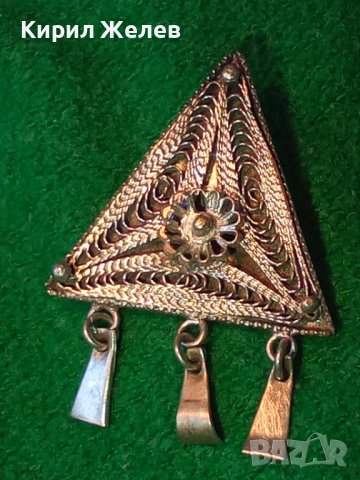 СТАРИННА СРЕБЪРНА РЕТРО АРТ БРОШКА ФИЛИГРАННО СРЕБРО ВИСОКА ПРОБА с ГРАНУЛАЦИЯ РЪЧНА ИЗРАБОТКА 25758, снимка 2 - Антикварни и старинни предмети - 35745551