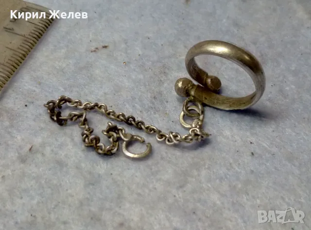 СТАРИНЕН РЯДЪК МОДЕЛ СРЕБЪРЕН ПРЪСТЕН със СРЕБЪРНА ВЕРИЖКА СРЕБРО 925 РЪЧНА АРТ ИЗРАБОТКА 11938, снимка 10 - Антикварни и старинни предмети - 49767876