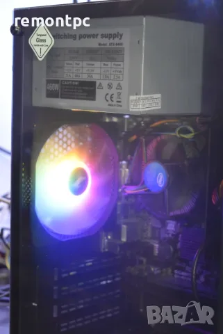 Компютър с I5 7400 8 GB DDR4 SSD - светеща кутия с 3 вентилатора , снимка 4 - За дома - 56257419