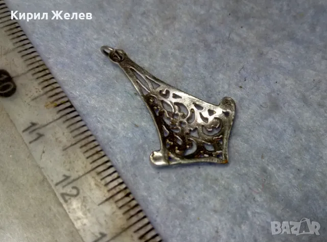 СТАРИНЕН АЖУРЕН ФЛОРАЛЕН СРЕБЪРЕН ПЕНДАНТ СРЕБРО ВИСОКА ПРОБА ХУДОЖЕСТВЕНА РЪЧНА ИЗРАБОТКА 48936, снимка 4 - Антикварни и старинни предмети - 49757316