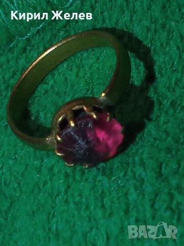 СТАРИНЕН БРОНЗОВ СКЪПОЦЕНЕН РЕТРО АРТ ПРЪСТЕН с АМЕТИСТ 19630, снимка 8 - Антикварни и старинни предмети - 36380656
