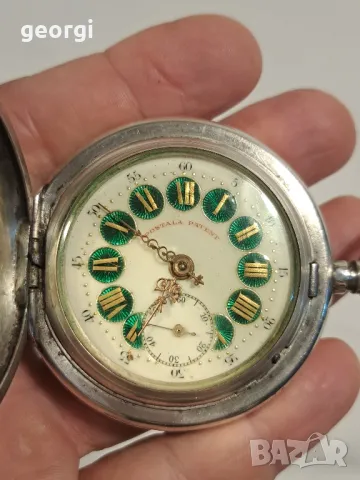 швейцарски сребърен джобен часовник Postala patent уникат, снимка 5 - Антикварни и старинни предмети - 47681558