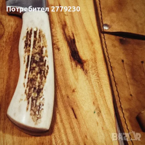 Ловен нож масивен с дръжка от еленов рог, снимка 8 - Ножове - 49869832