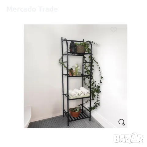 Декоративна етажерка за цветя Mercado Trade, Метал, Черен