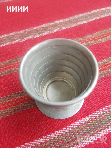 Метална сгъваема чаша с калъф, снимка 2 - Антикварни и старинни предмети - 53230368