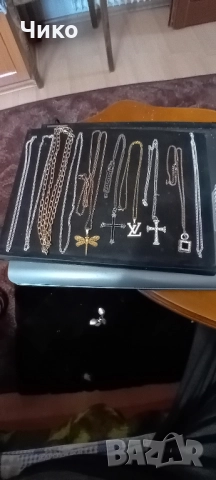 10бр позлатени женски колиета и кутия за бижута, снимка 16 - Антикварни и старинни предмети - 52225854